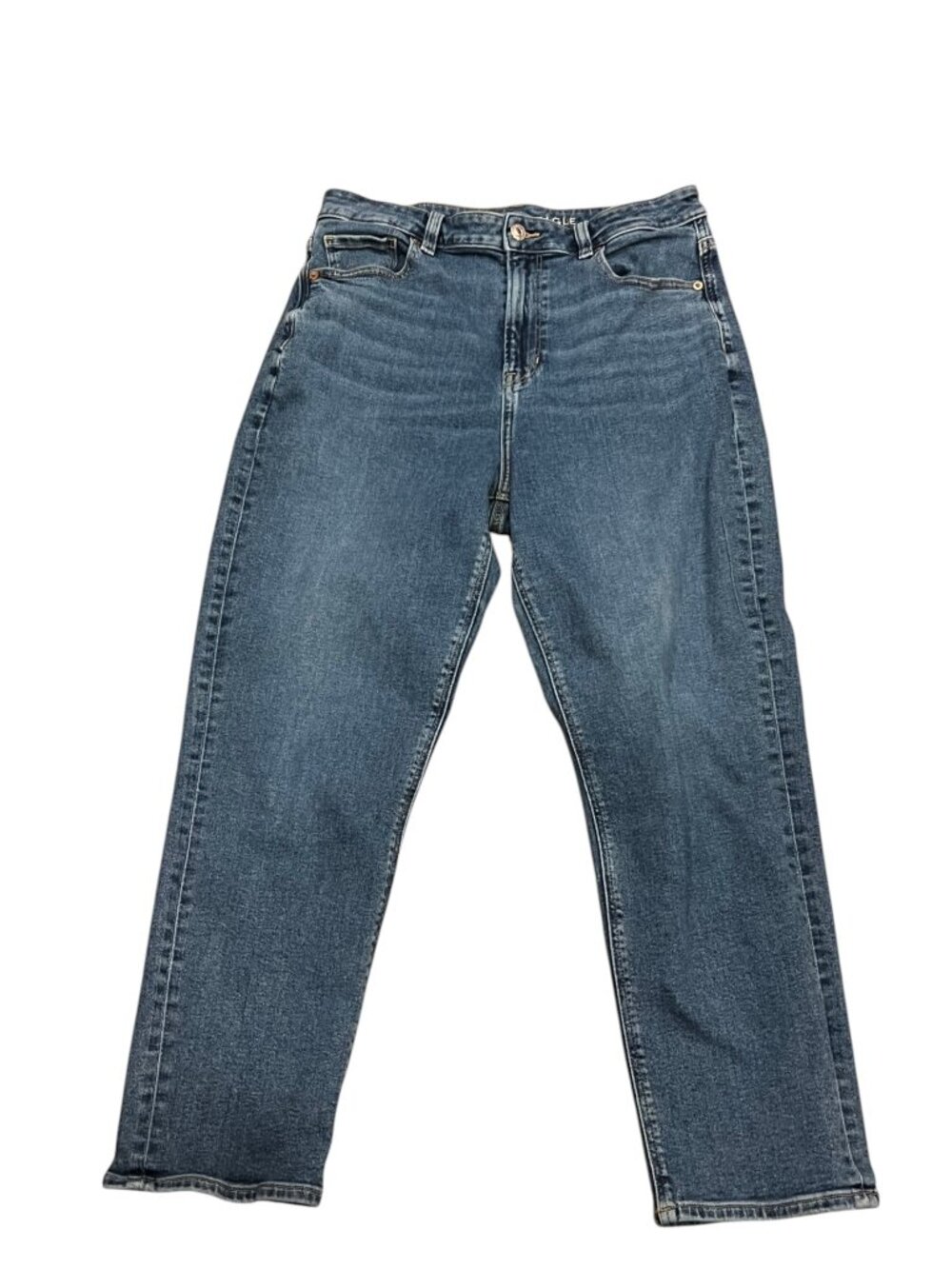 American Eagle Mom Jean, Med Wash, 10s
